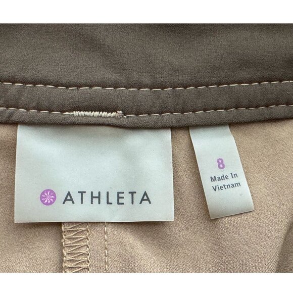 Athleta Whatever Skirt Skort in Khaki Tan Athletic A-Line Women's Size 8 - Picture 3 of 9